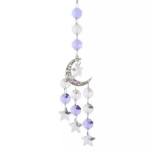 Silver Moon and Star Beaded Hanging Decor